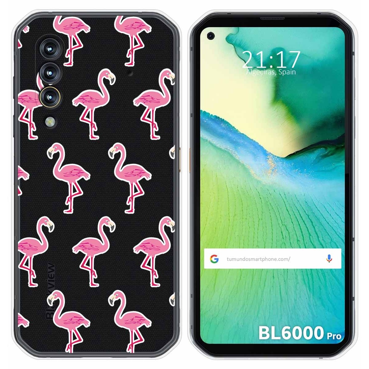Funda Gel Transparente para Blackview BL6000 Pro diseño Flamenco Dibujos