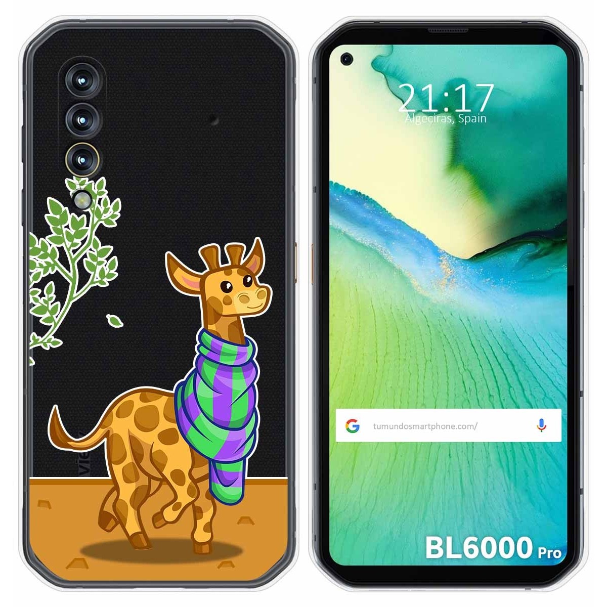 Funda Gel Transparente para Blackview BL6000 Pro diseño Jirafa Dibujos