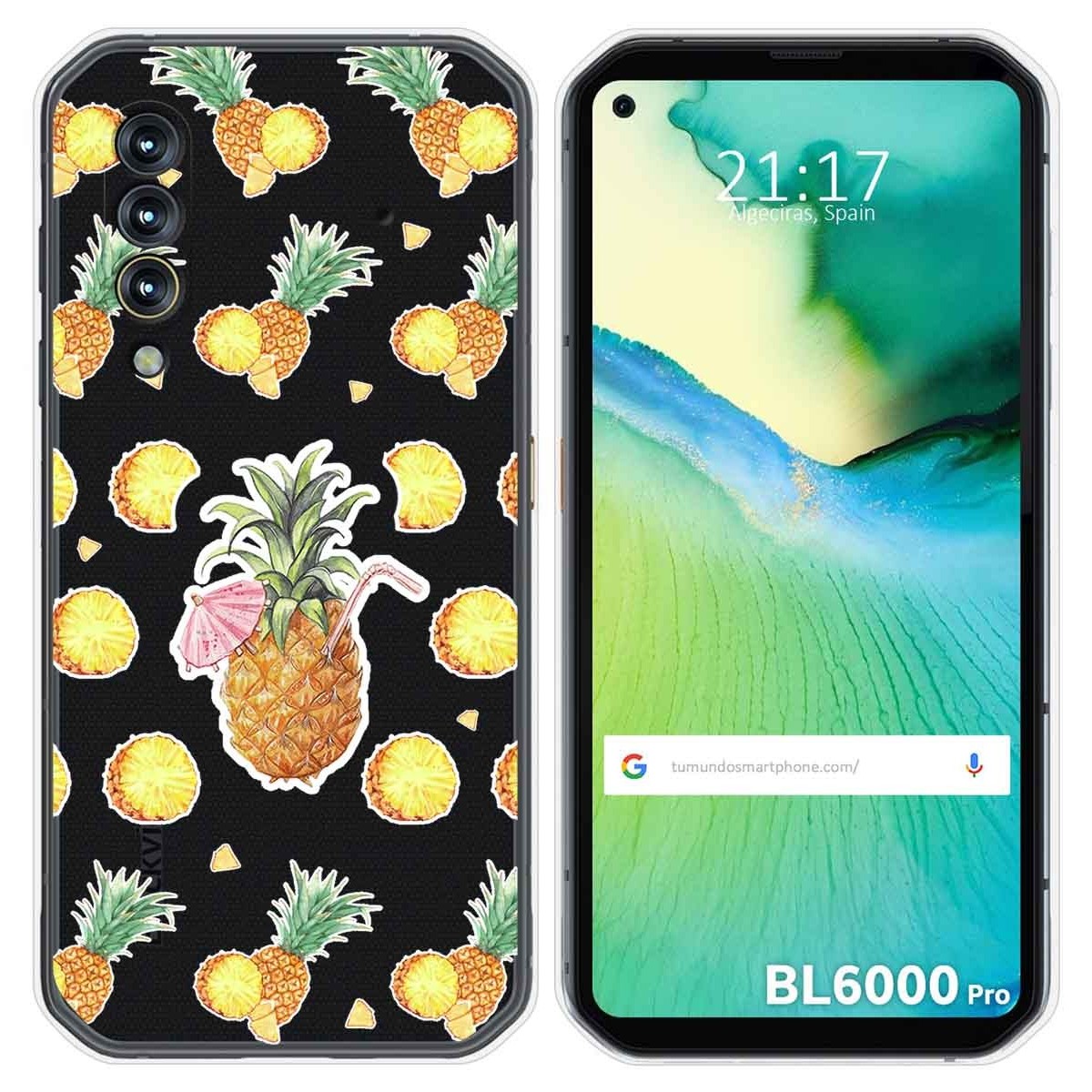Funda Gel Transparente para Blackview BL6000 Pro diseño Piña Dibujos
