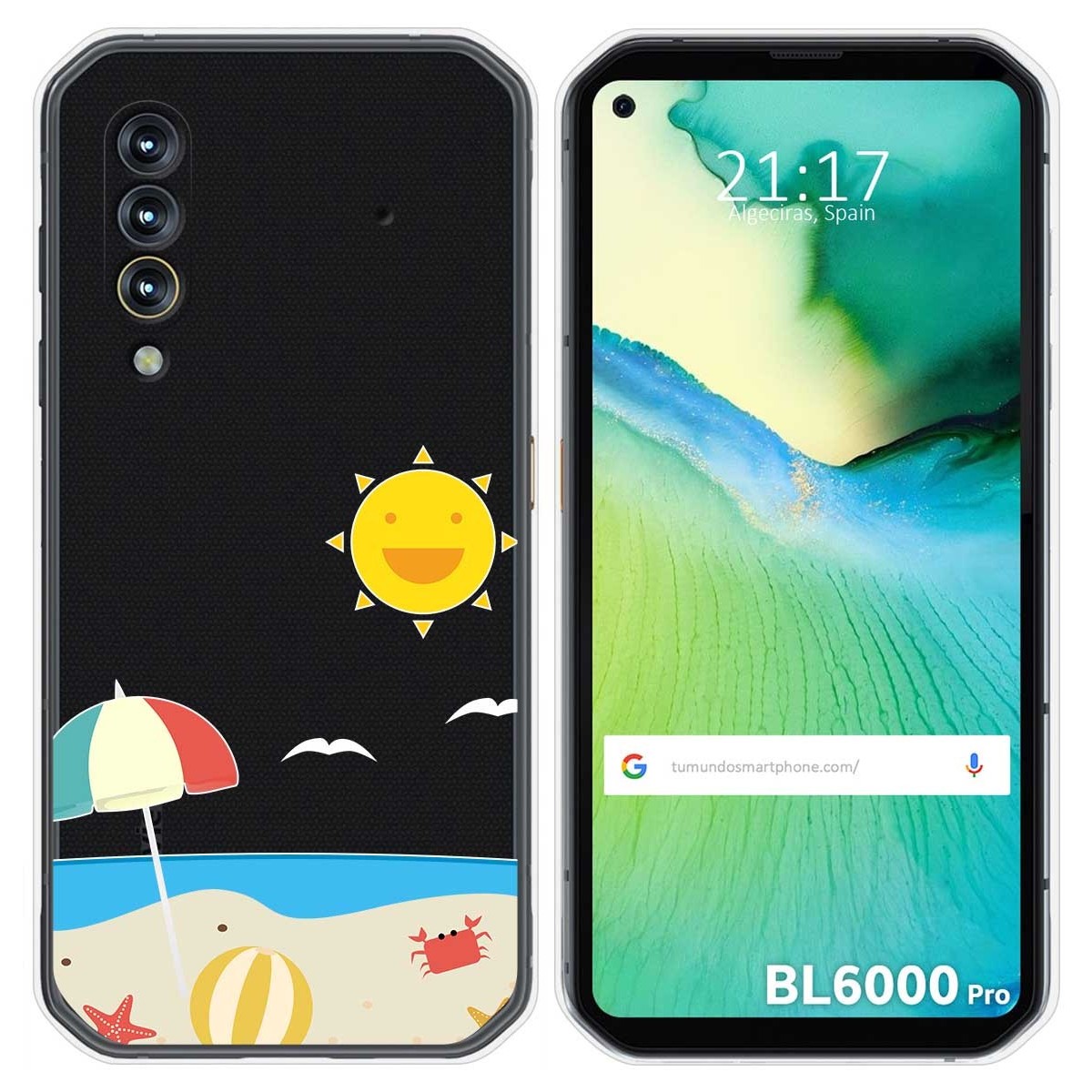 Funda Gel Transparente para Blackview BL6000 Pro diseño Playa Dibujos