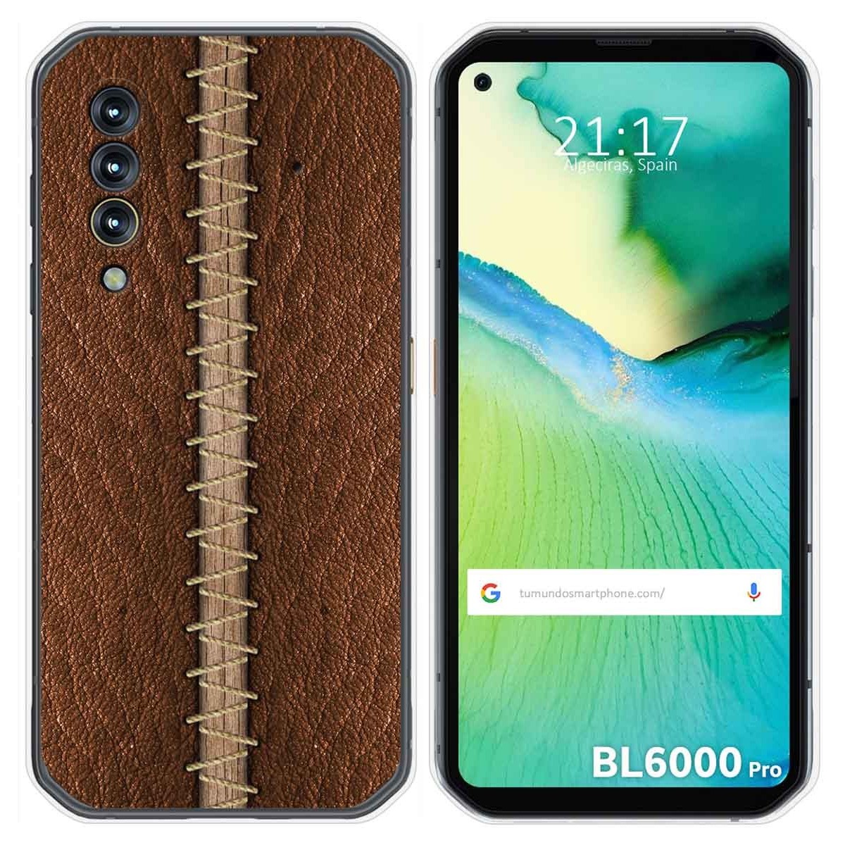 Funda Gel Tpu para Blackview BL6000 Pro diseño Cuero 01 Dibujos