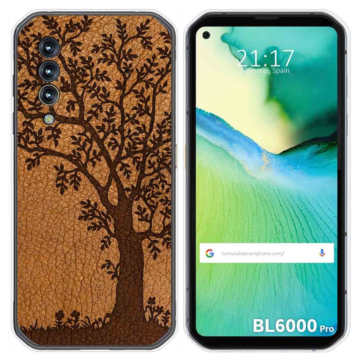 Funda Gel Tpu para Blackview BL6000 Pro diseño Cuero 03 Dibujos
