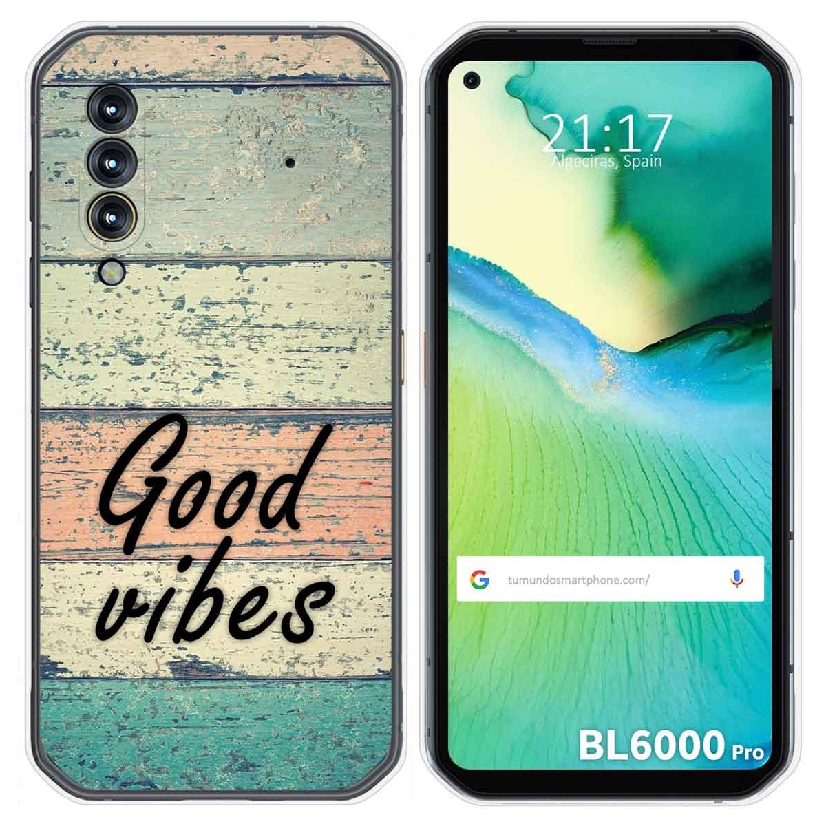 Funda Gel Tpu para Blackview BL6000 Pro diseño Madera 01 Dibujos