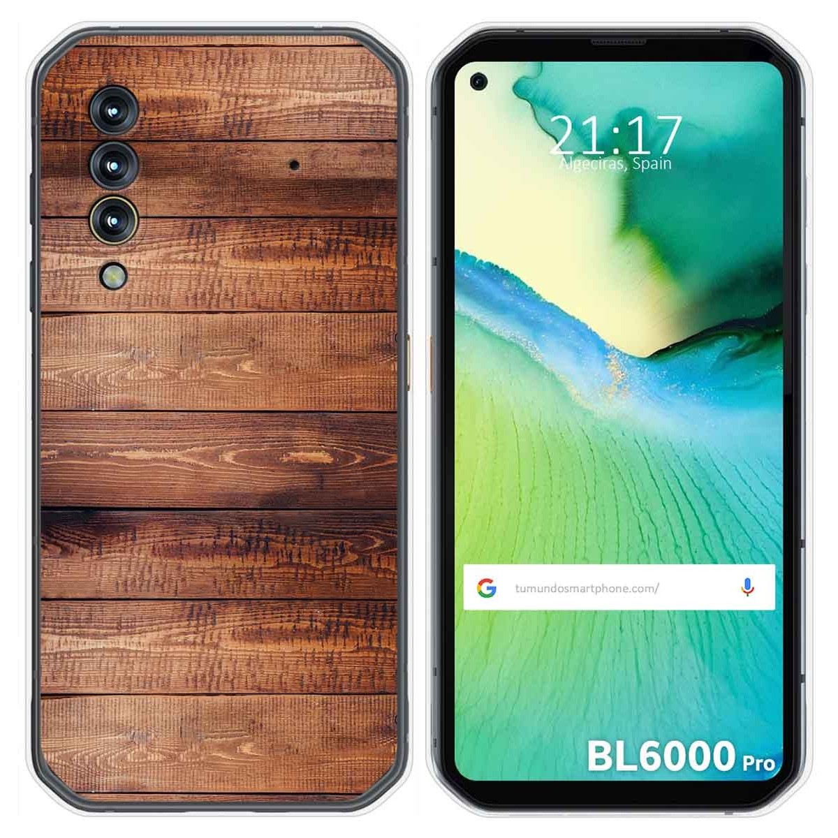 Funda Gel Tpu para Blackview BL6000 Pro diseño Madera 02 Dibujos