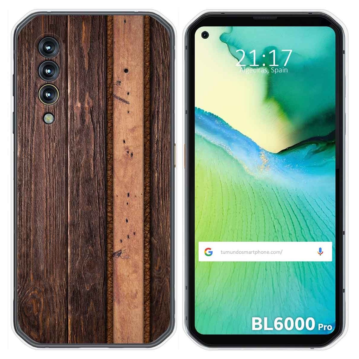 Funda Gel Tpu para Blackview BL6000 Pro diseño Madera 05 Dibujos