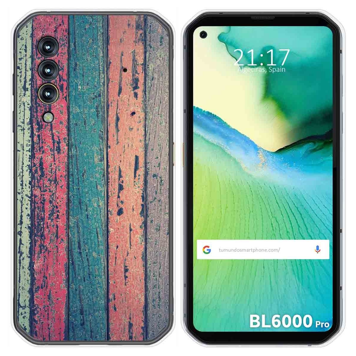Funda Gel Tpu para Blackview BL6000 Pro diseño Madera 10 Dibujos