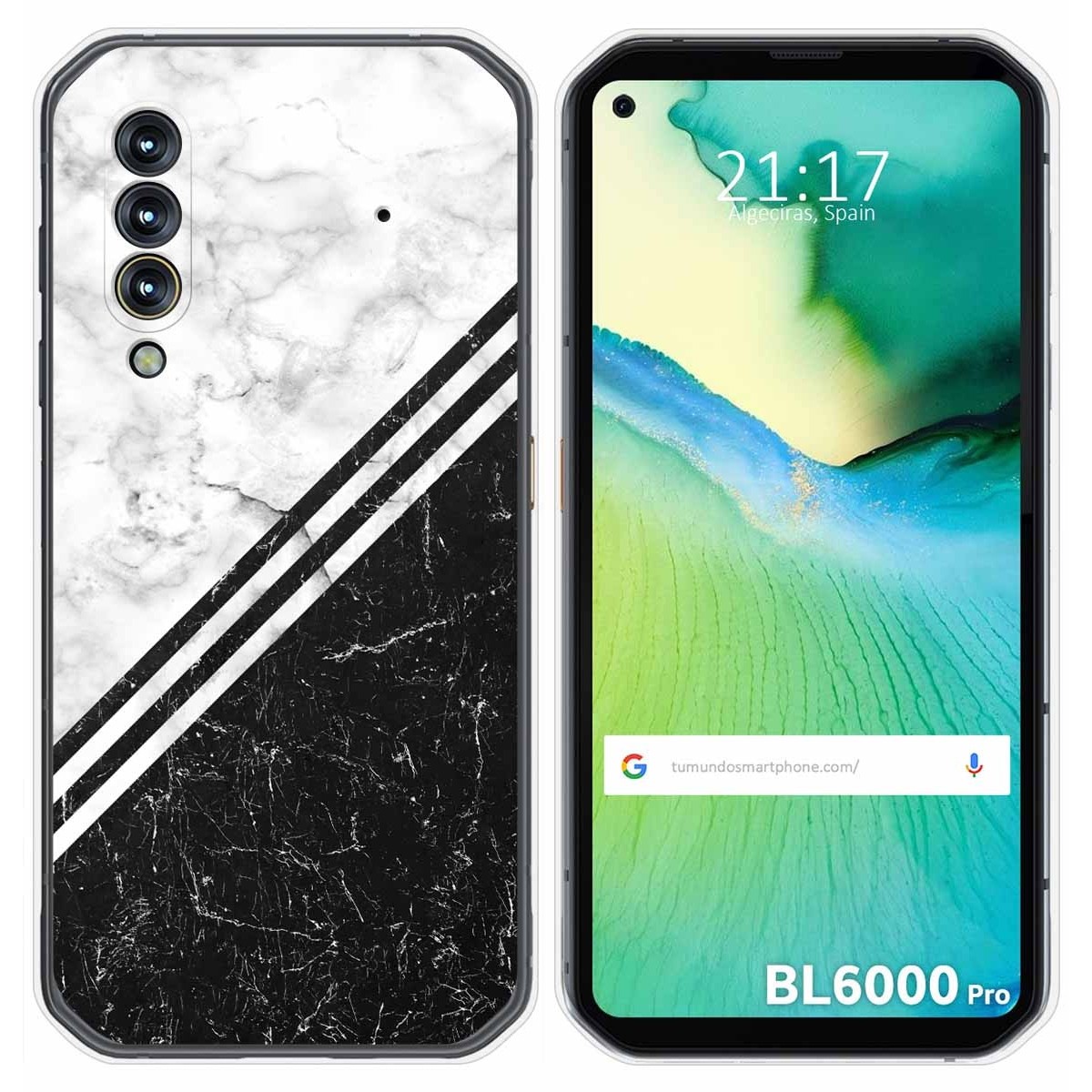 Funda Gel Tpu para Blackview BL6000 Pro diseño Mármol 01 Dibujos