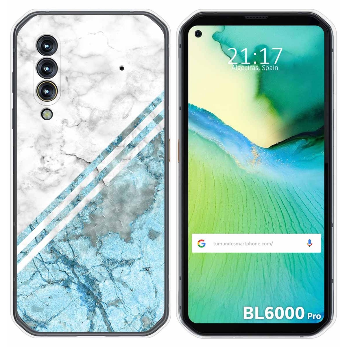 Funda Gel Tpu para Blackview BL6000 Pro diseño Mármol 02 Dibujos