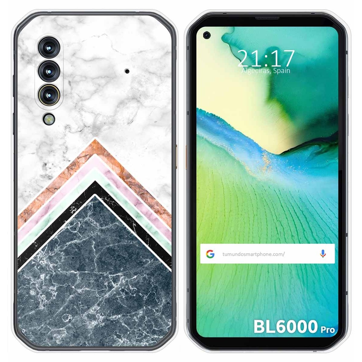 Funda Gel Tpu para Blackview BL6000 Pro diseño Mármol 05 Dibujos