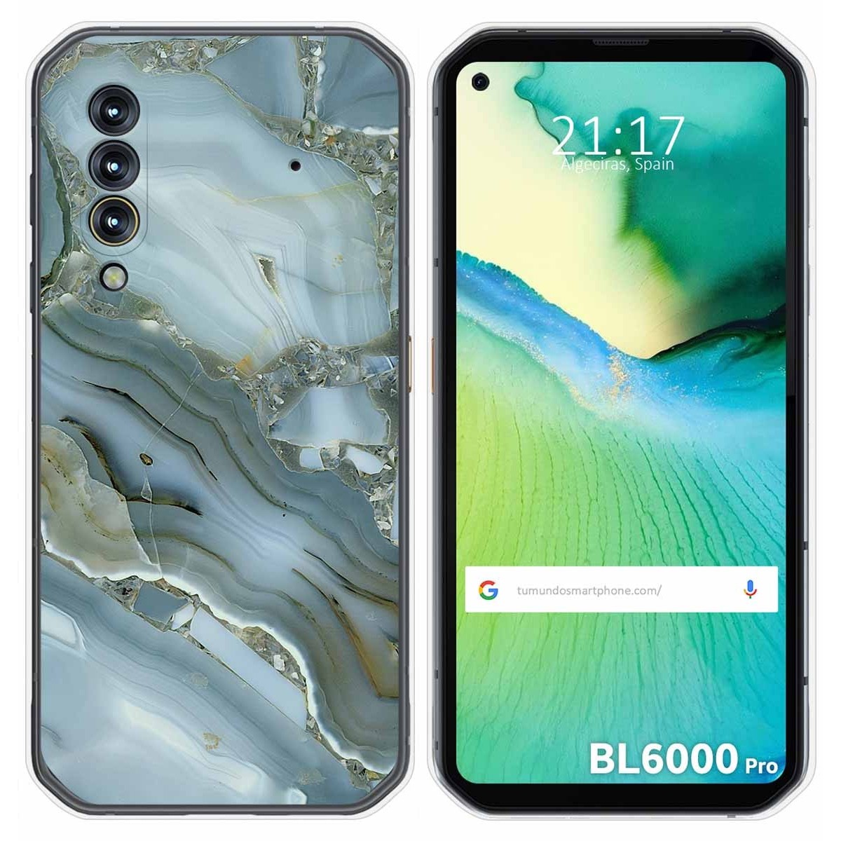 Funda Gel Tpu para Blackview BL6000 Pro diseño Mármol 09 Dibujos