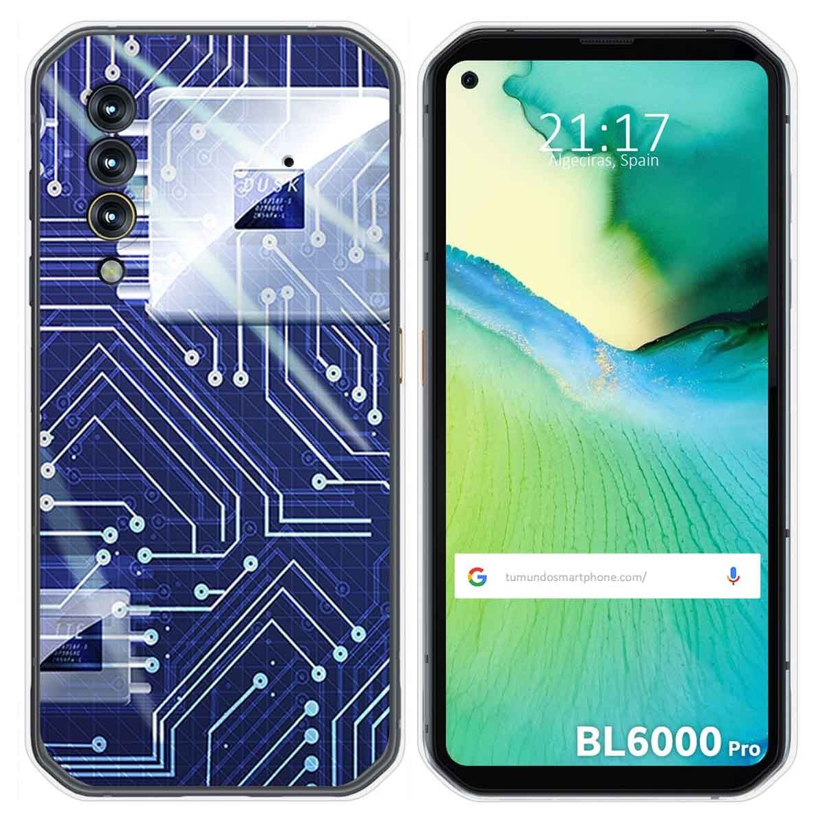 Funda Gel Tpu para Blackview BL6000 Pro diseño Circuito Dibujos