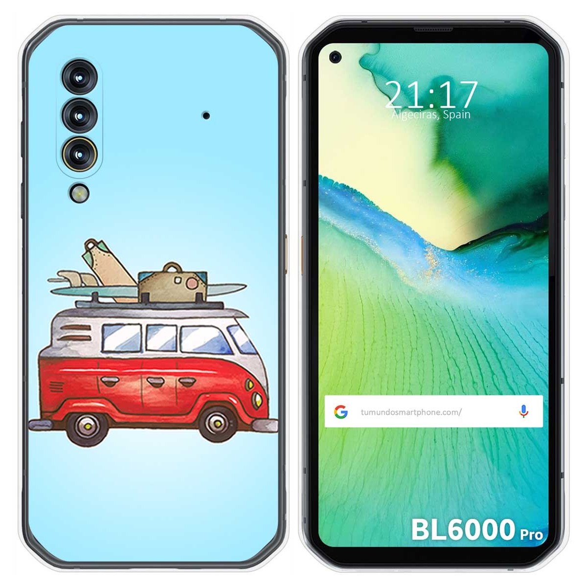 Funda Gel Tpu para Blackview BL6000 Pro diseño Furgoneta Dibujos