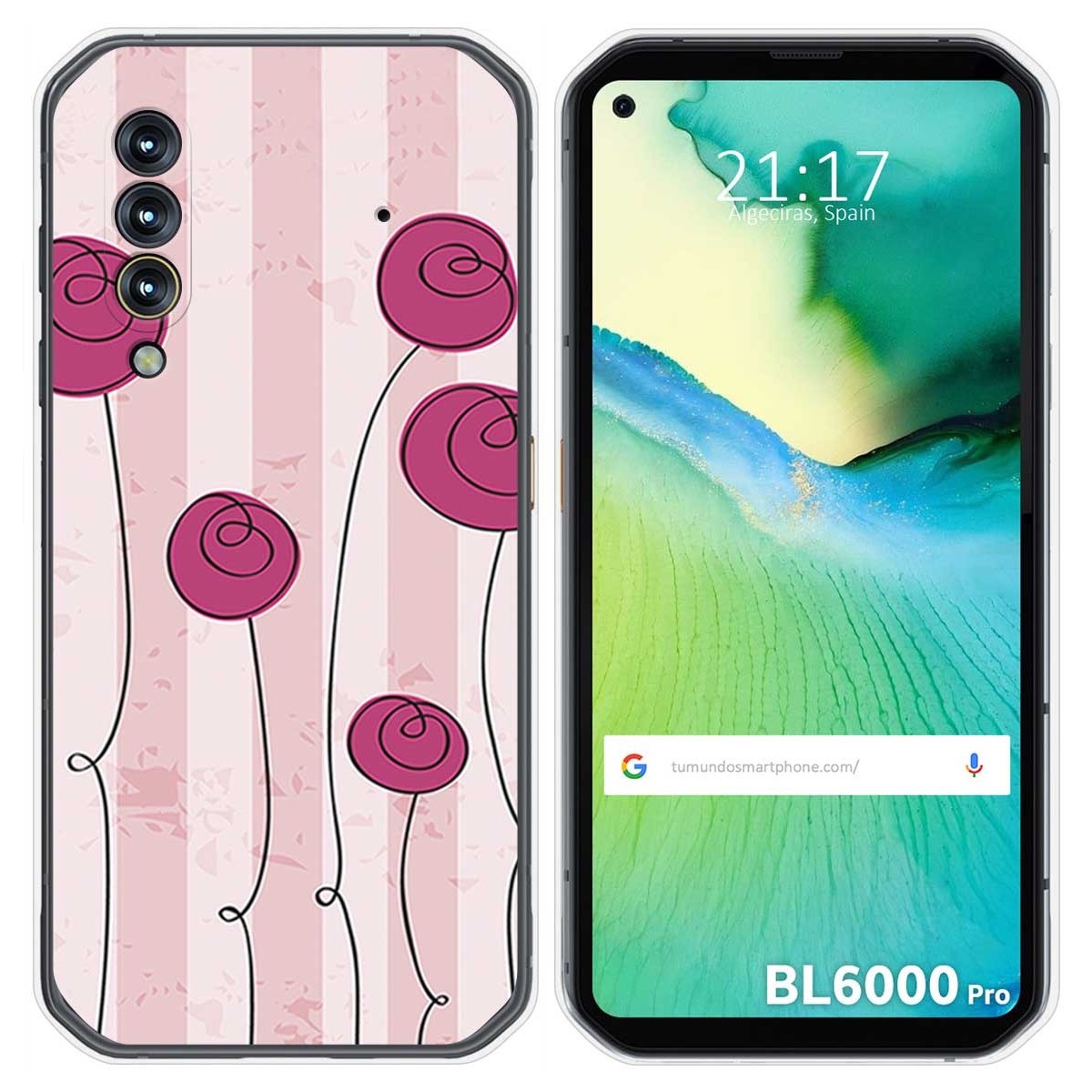 Funda Gel Tpu para Blackview BL6000 Pro diseño Flores Vintage Dibujos