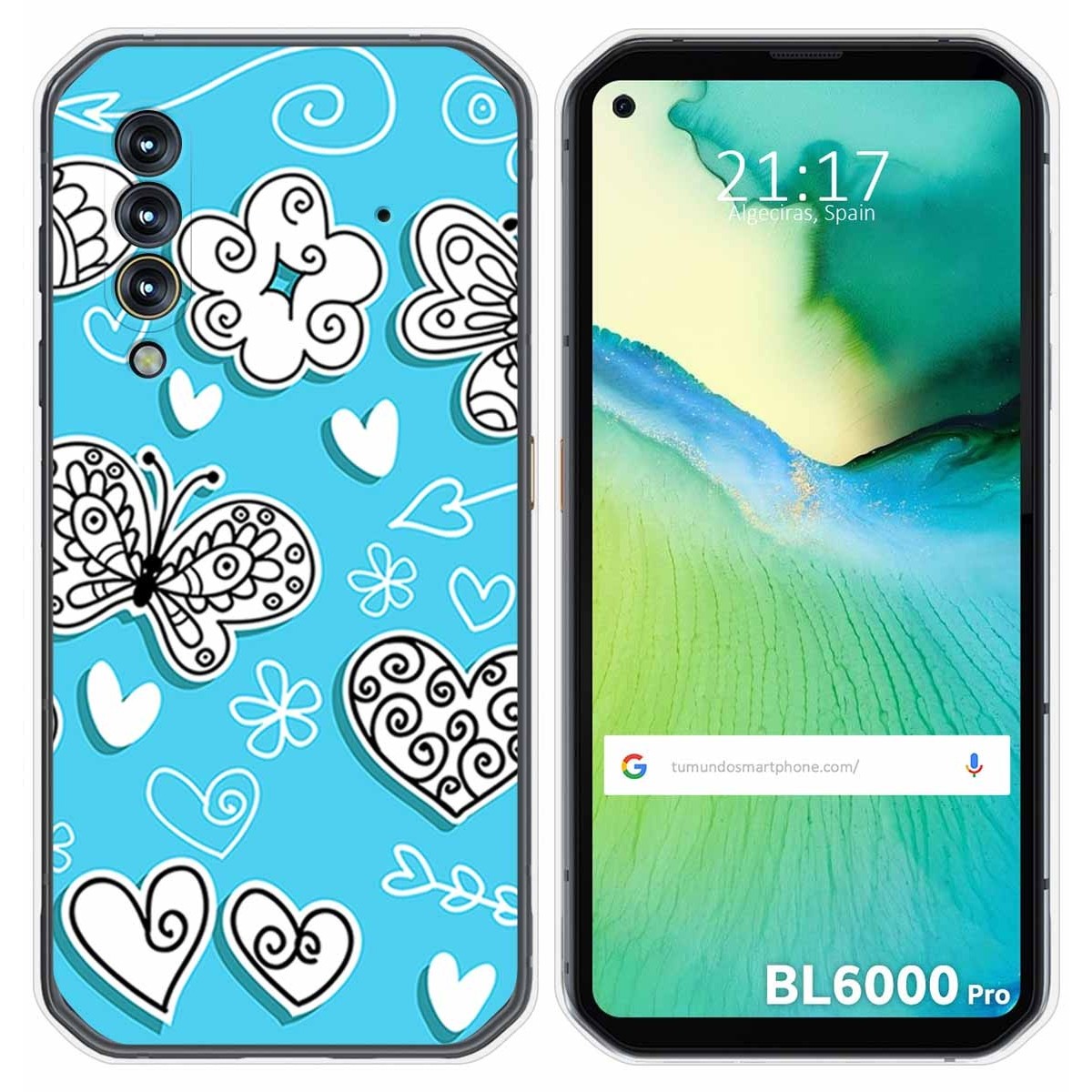 Funda Gel Tpu para Blackview BL6000 Pro diseño Mariposas Dibujos