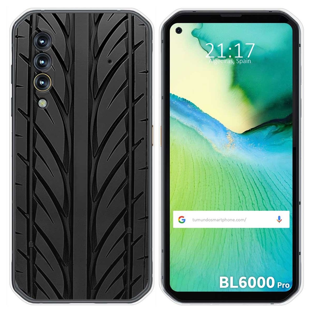Funda Gel Tpu para Blackview BL6000 Pro diseño Neumatico Dibujos