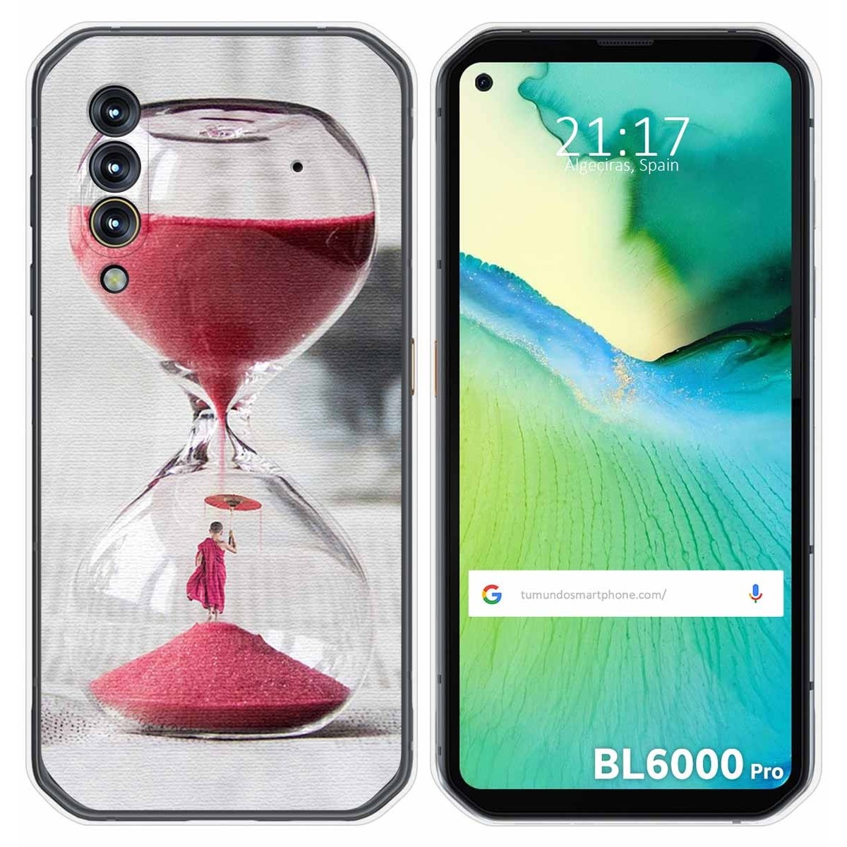 Funda Gel Tpu para Blackview BL6000 Pro diseño Reloj Dibujos
