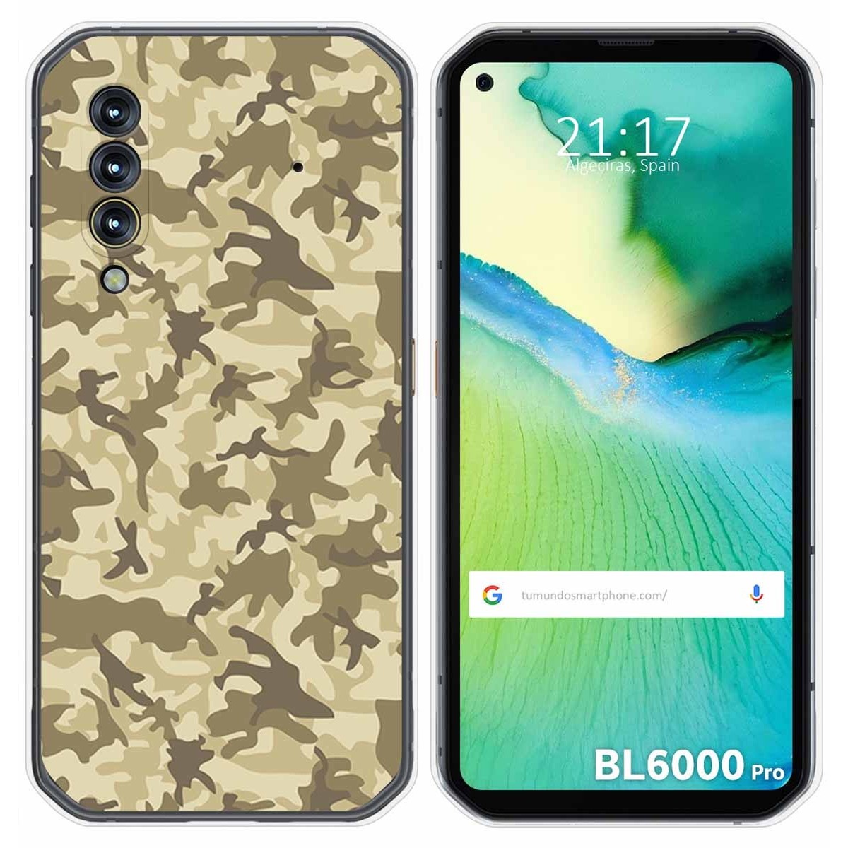 Funda Gel Tpu para Blackview BL6000 Pro diseño Sand Camuflaje Dibujos