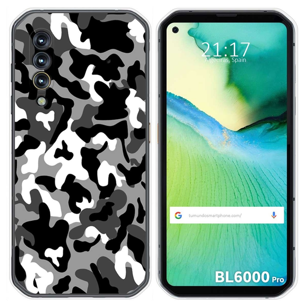 Funda Gel Tpu para Blackview BL6000 Pro diseño Snow Camuflaje Dibujos