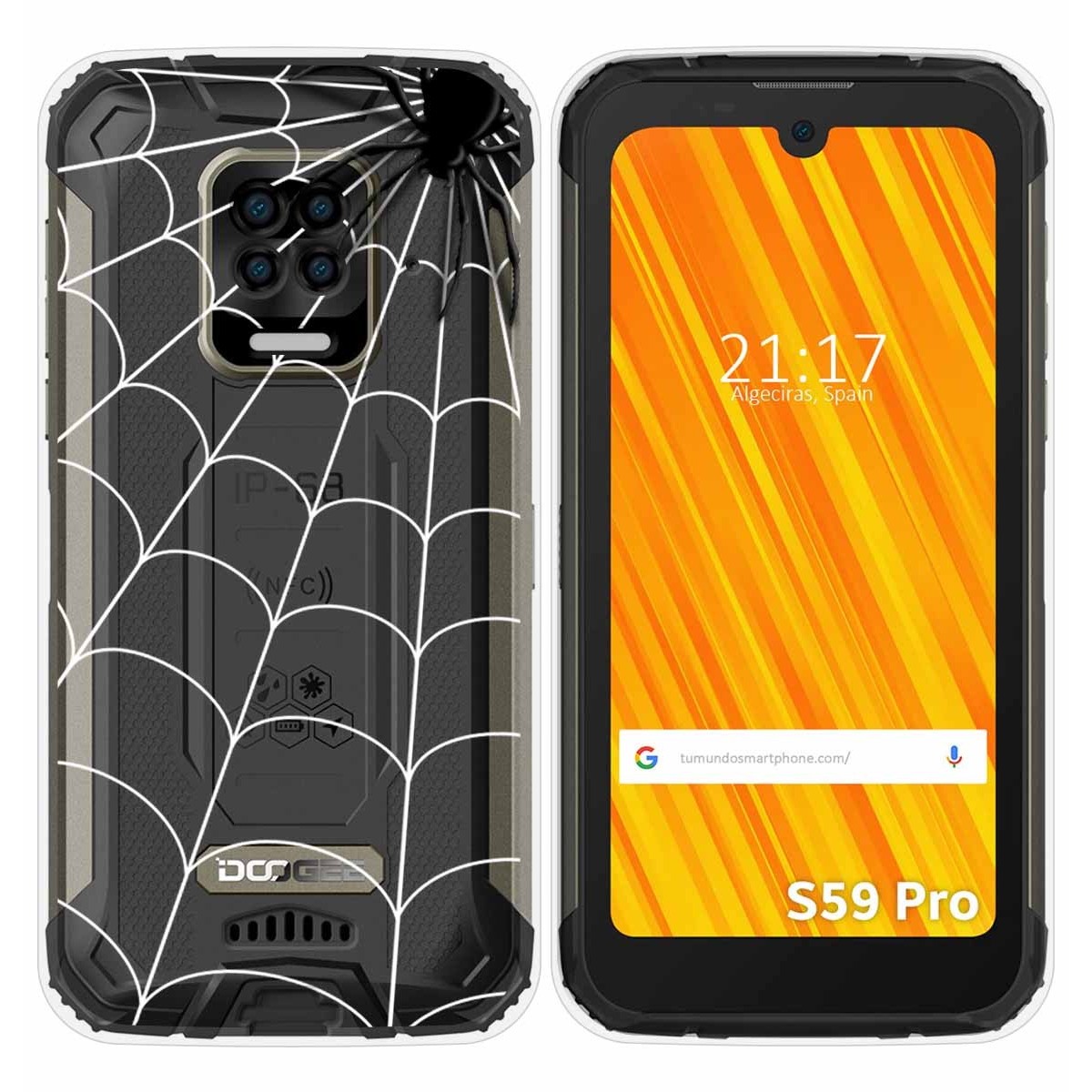Funda Gel Transparente para Doogee S59 Pro diseño Araña Dibujos