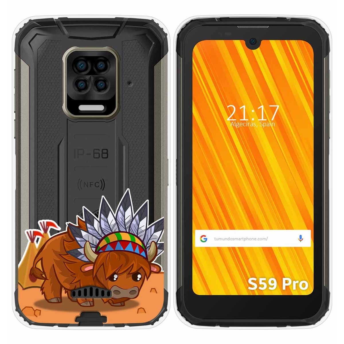 Funda Gel Transparente para Doogee S59 Pro diseño Bufalo Dibujos