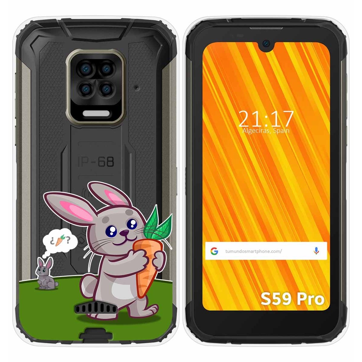 Funda Gel Transparente para Doogee S59 Pro diseño Conejo Dibujos