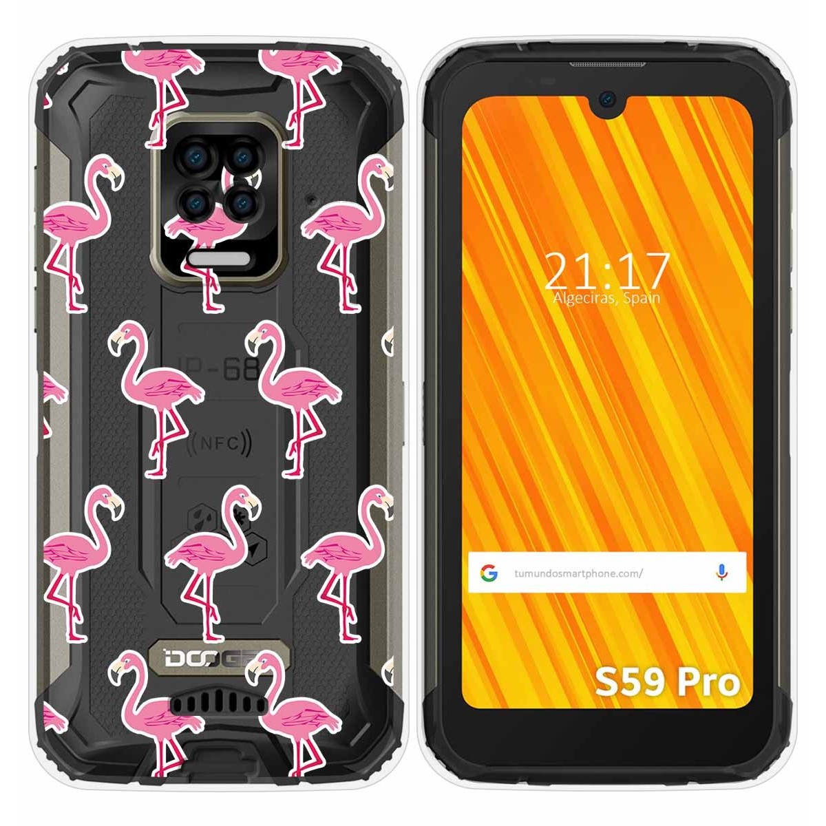 Funda Gel Transparente para Doogee S59 Pro diseño Flamenco Dibujos