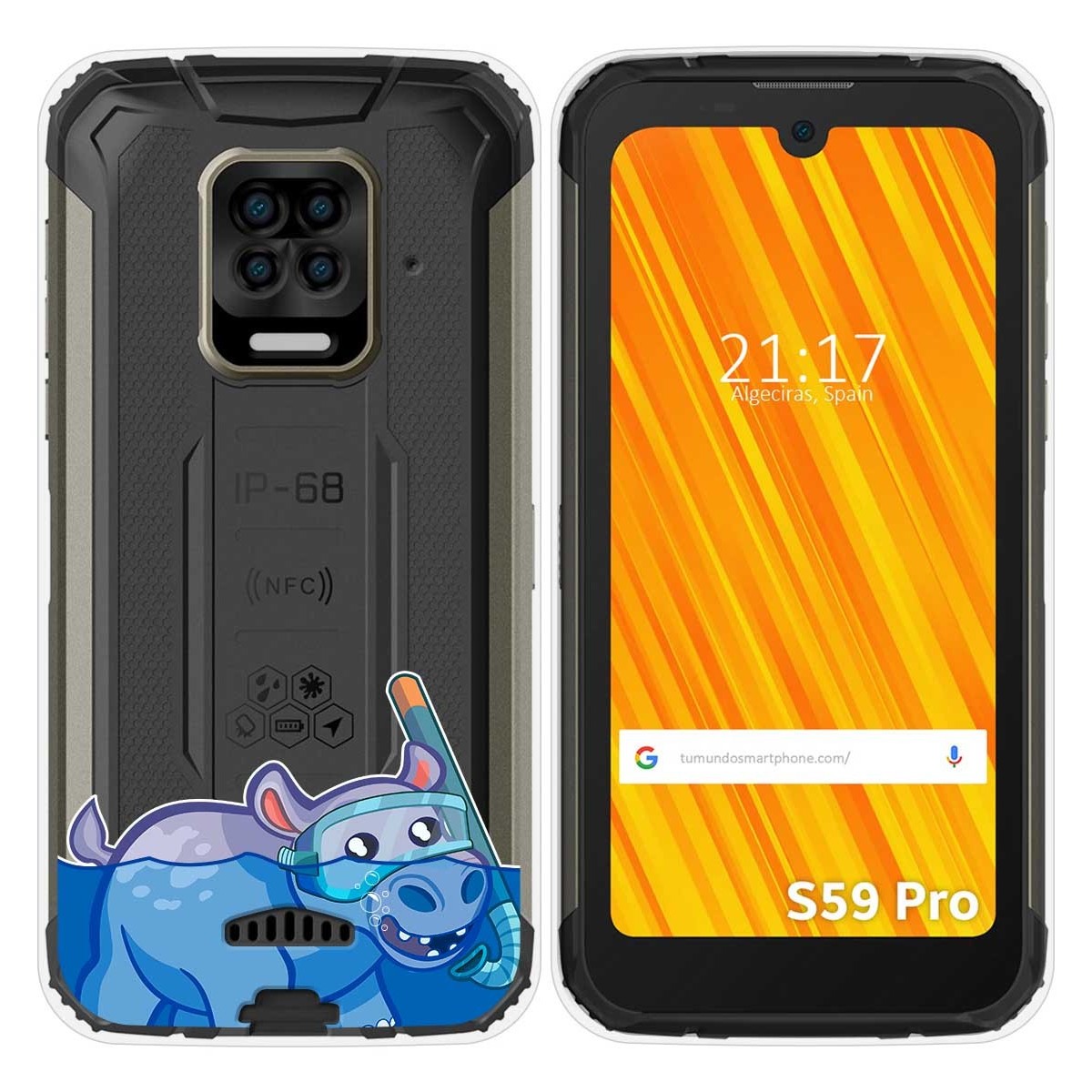 Funda Gel Transparente para Doogee S59 Pro diseño Hipo Dibujos