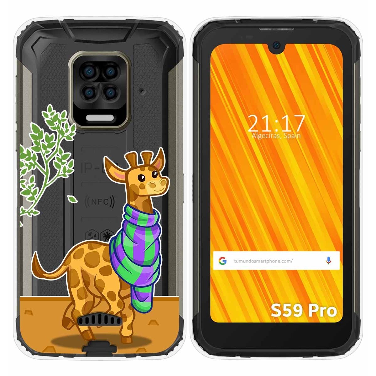 Funda Gel Transparente para Doogee S59 Pro diseño Jirafa Dibujos