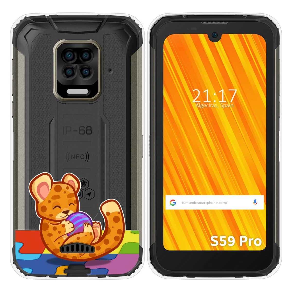 Funda Gel Transparente para Doogee S59 Pro diseño Leopardo Dibujos