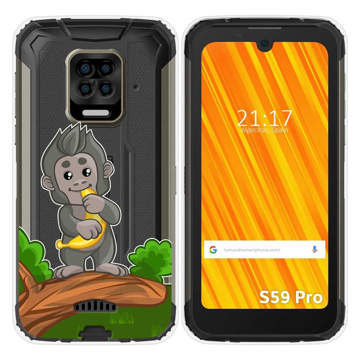 Funda Gel Transparente para Doogee S59 Pro diseño Mono Dibujos