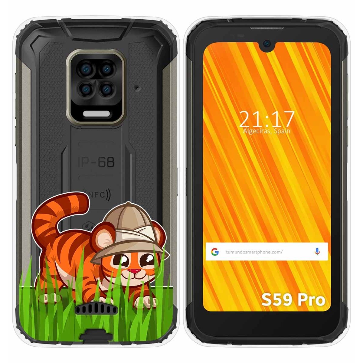 Funda Gel Transparente para Doogee S59 Pro diseño Tigre Dibujos
