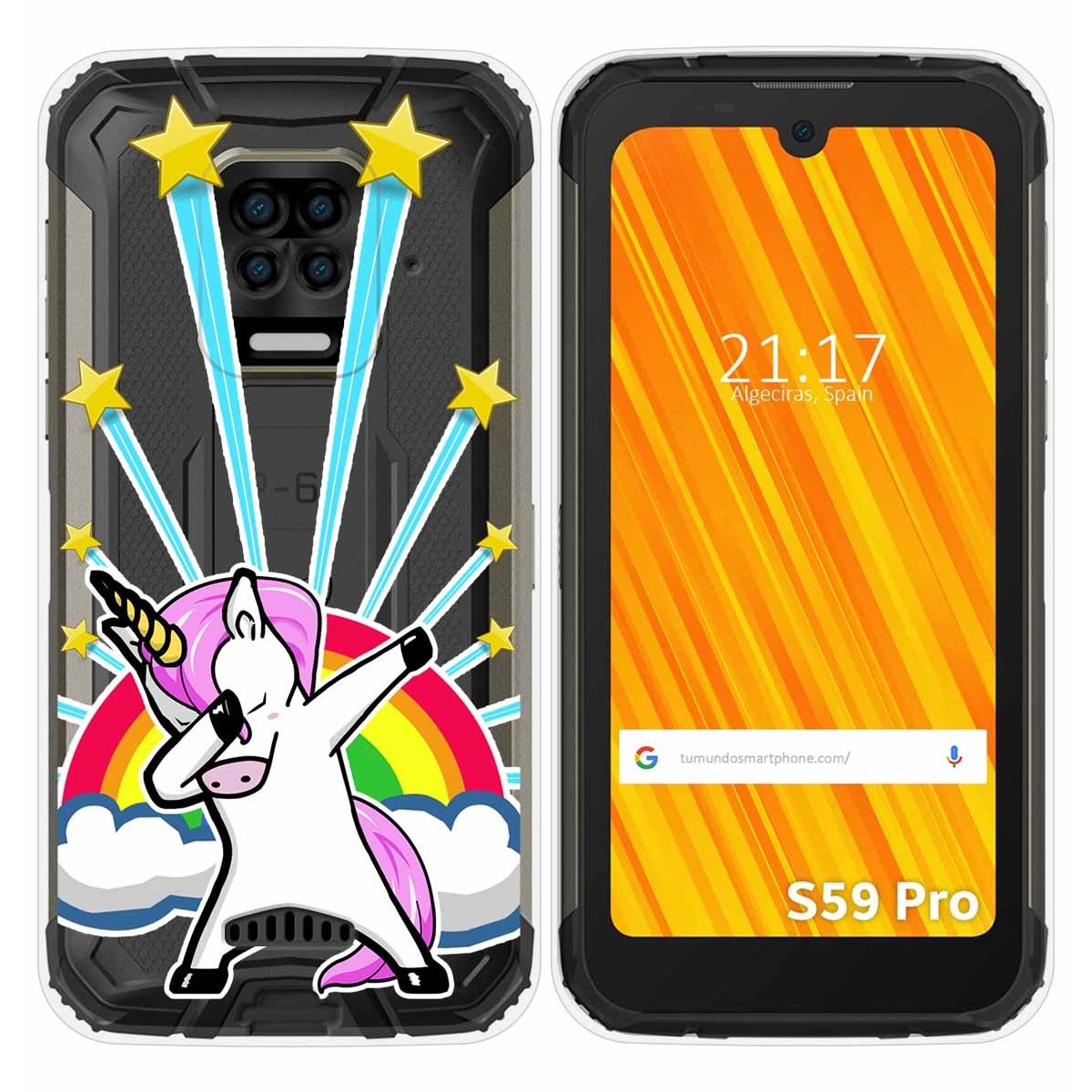 Funda Gel Transparente para Doogee S59 Pro diseño Unicornio Dibujos