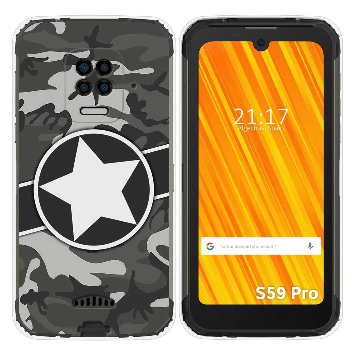 Funda Gel Tpu para Doogee S59 Pro diseño Camuflaje 02 Dibujos