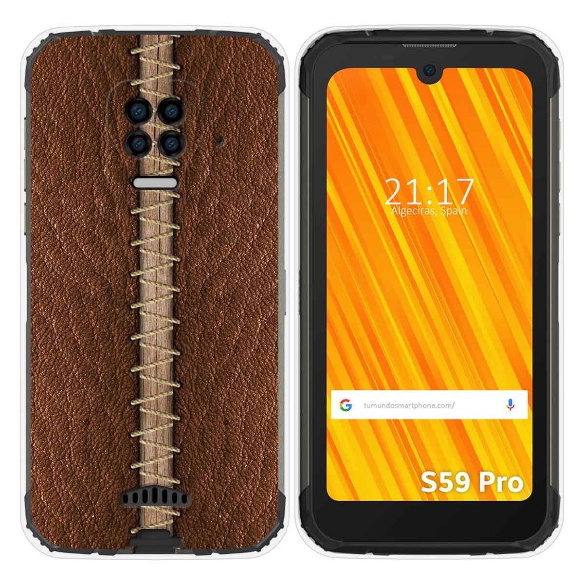 Funda Gel Tpu para Doogee S59 Pro diseño Cuero 01 Dibujos