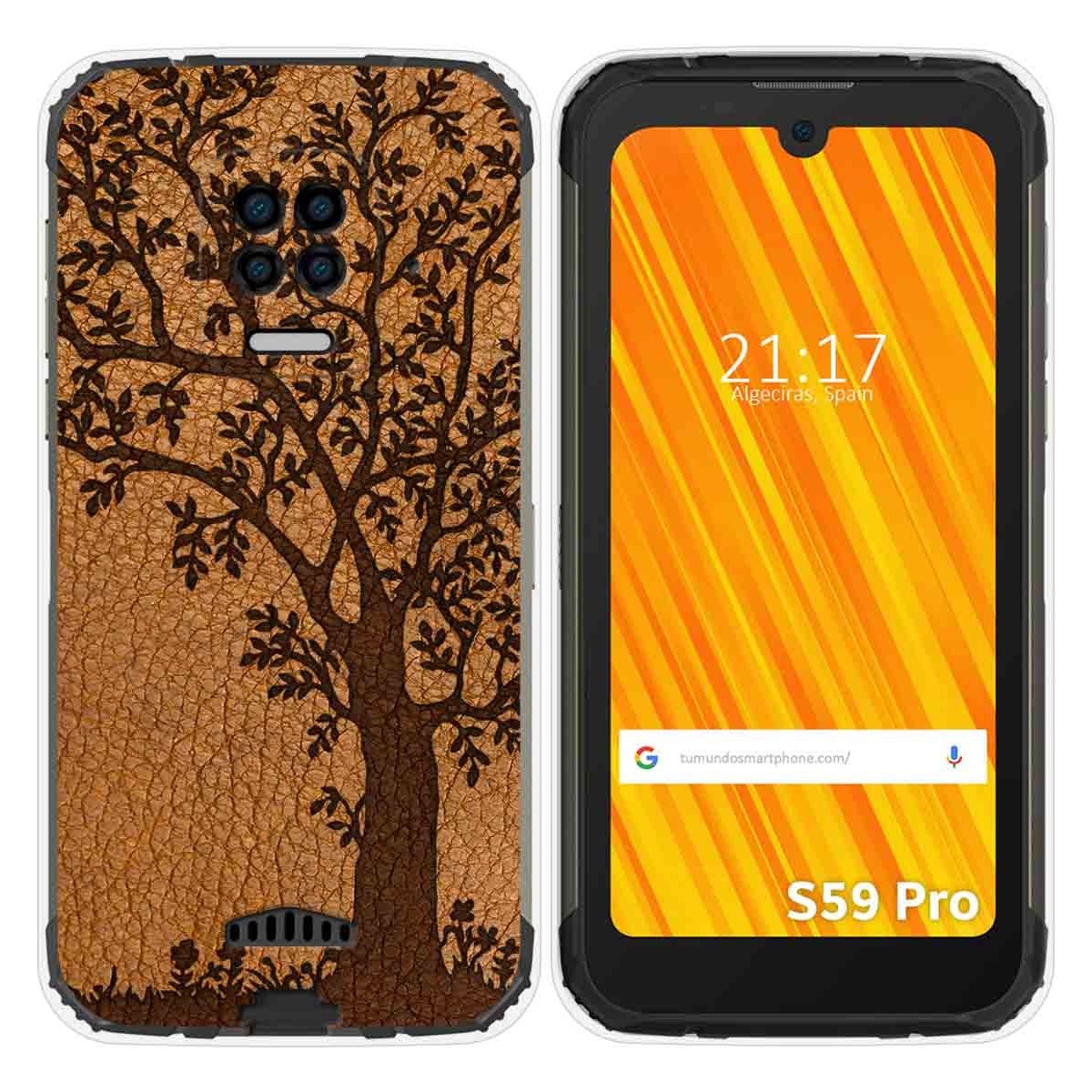 Funda Gel Tpu para Doogee S59 Pro diseño Cuero 03 Dibujos