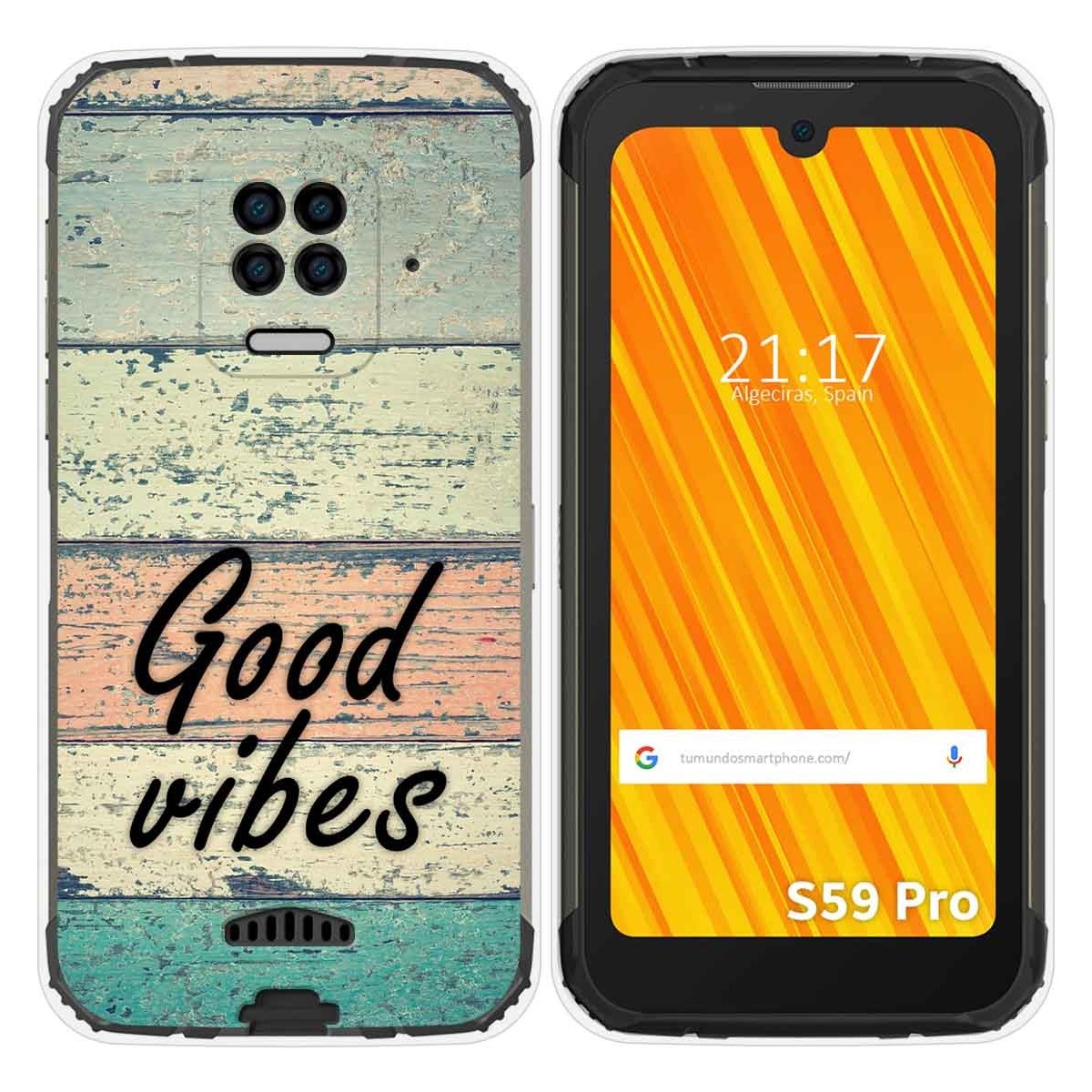 Funda Gel Tpu para Doogee S59 Pro diseño Madera 01 Dibujos