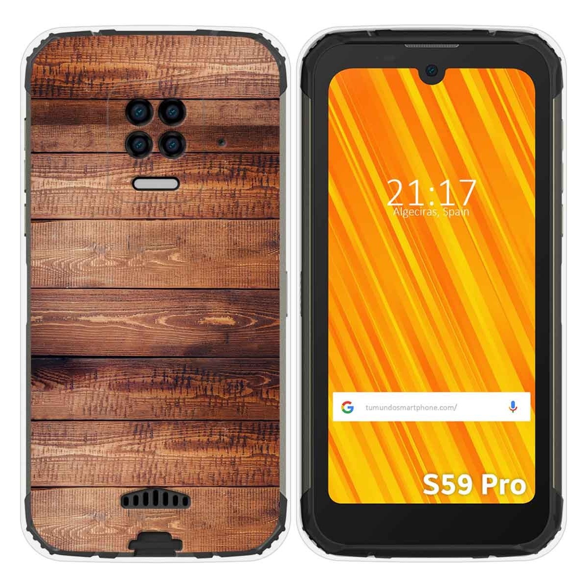 Funda Gel Tpu para Doogee S59 Pro diseño Madera 02 Dibujos