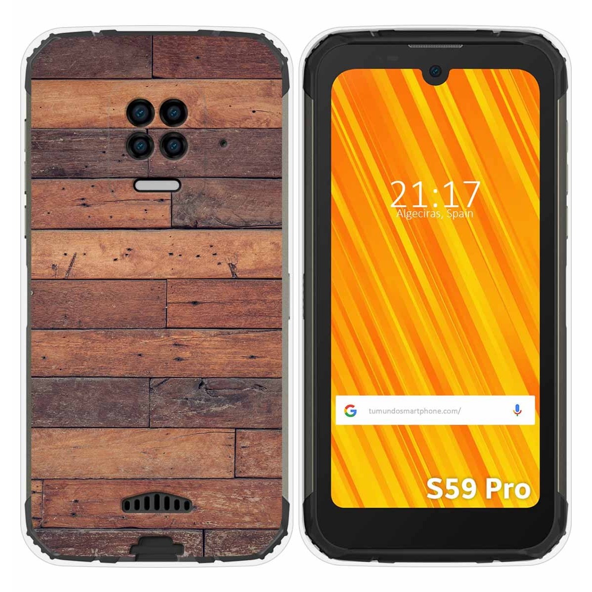 Funda Gel Tpu para Doogee S59 Pro diseño Madera 03 Dibujos