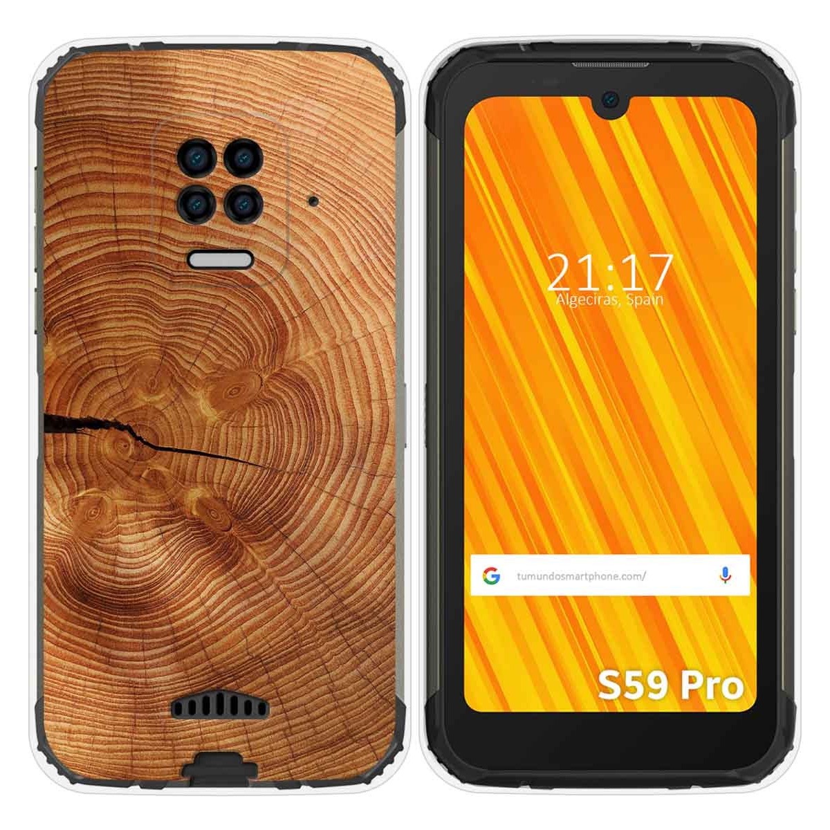 Funda Gel Tpu para Doogee S59 Pro diseño Madera 04 Dibujos