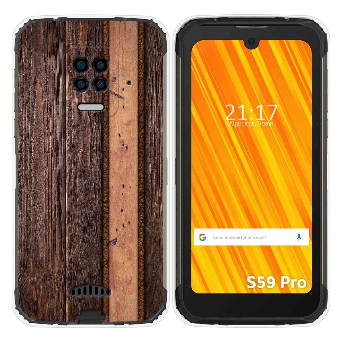 Funda Gel Tpu para Doogee S59 Pro diseño Madera 05 Dibujos
