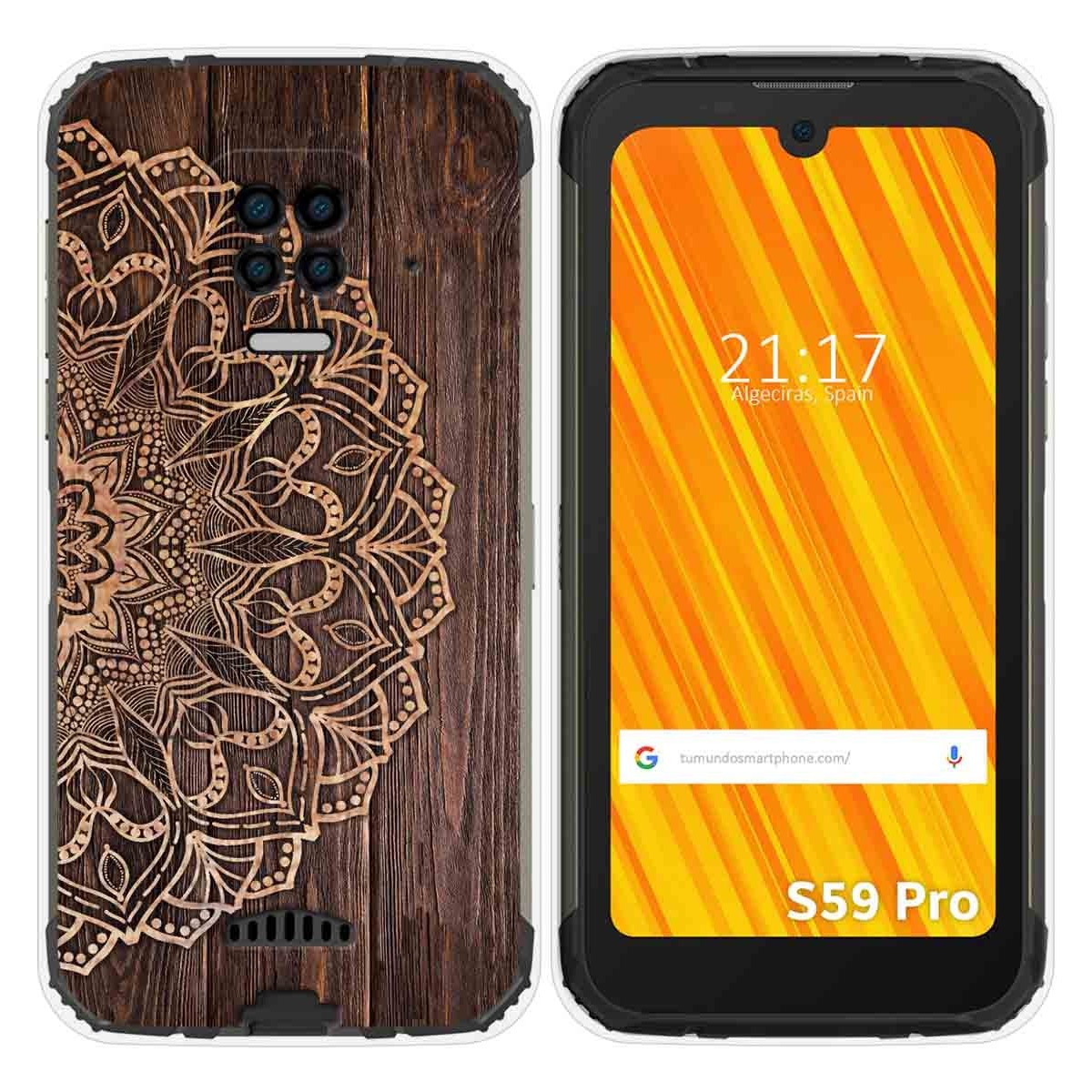 Funda Gel Tpu para Doogee S59 Pro diseño Madera 06 Dibujos