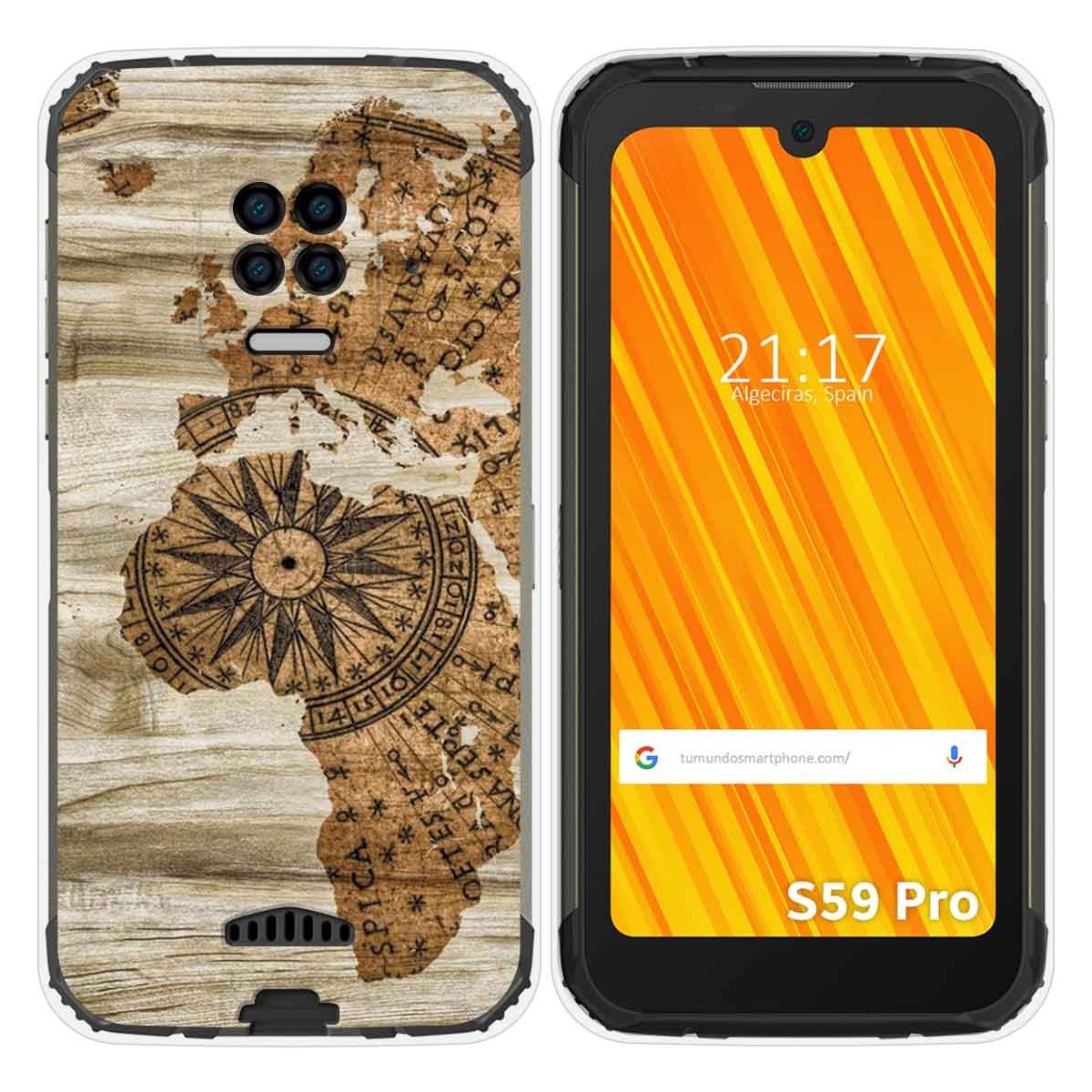 Funda Gel Tpu para Doogee S59 Pro diseño Madera 07 Dibujos
