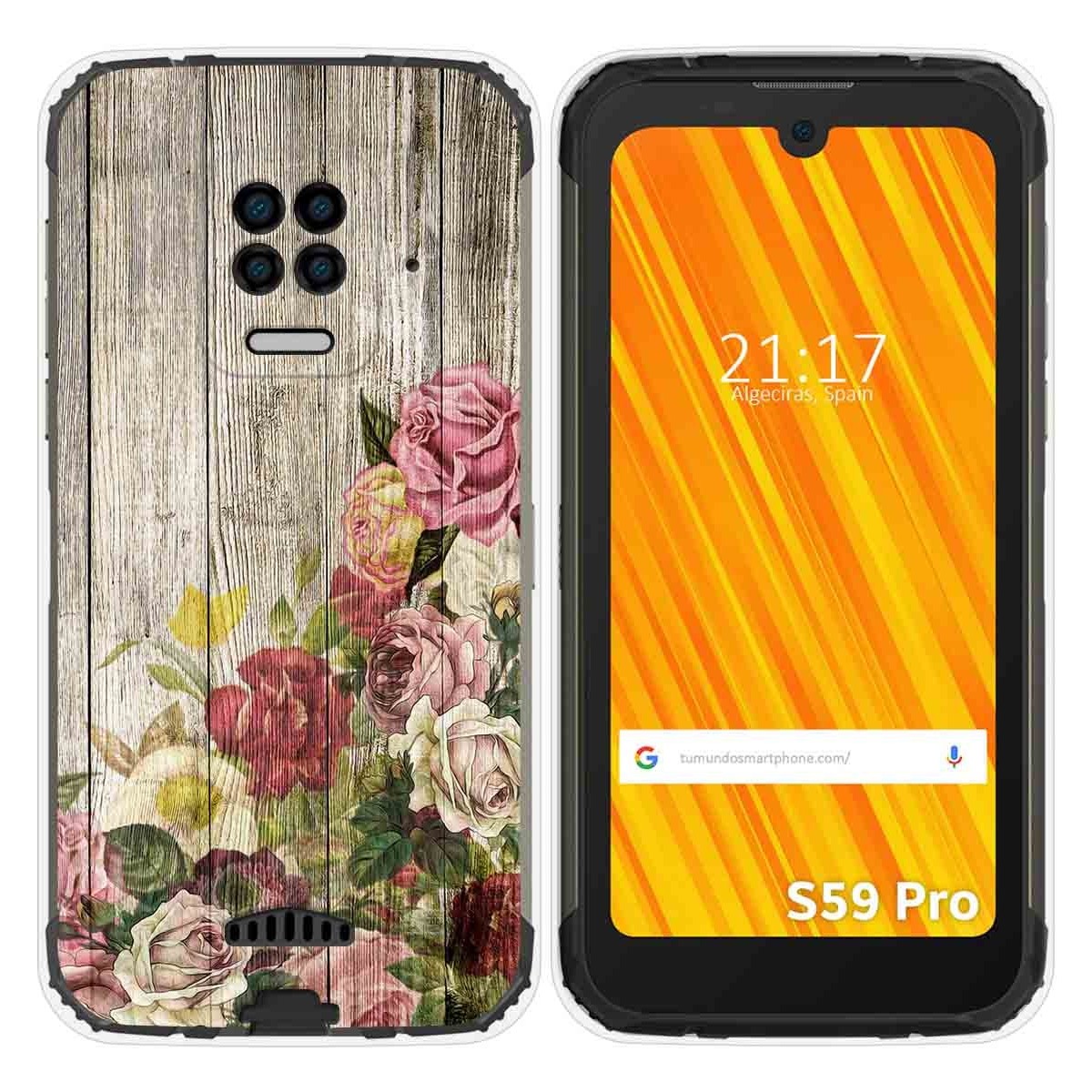 Funda Gel Tpu para Doogee S59 Pro diseño Madera 08 Dibujos