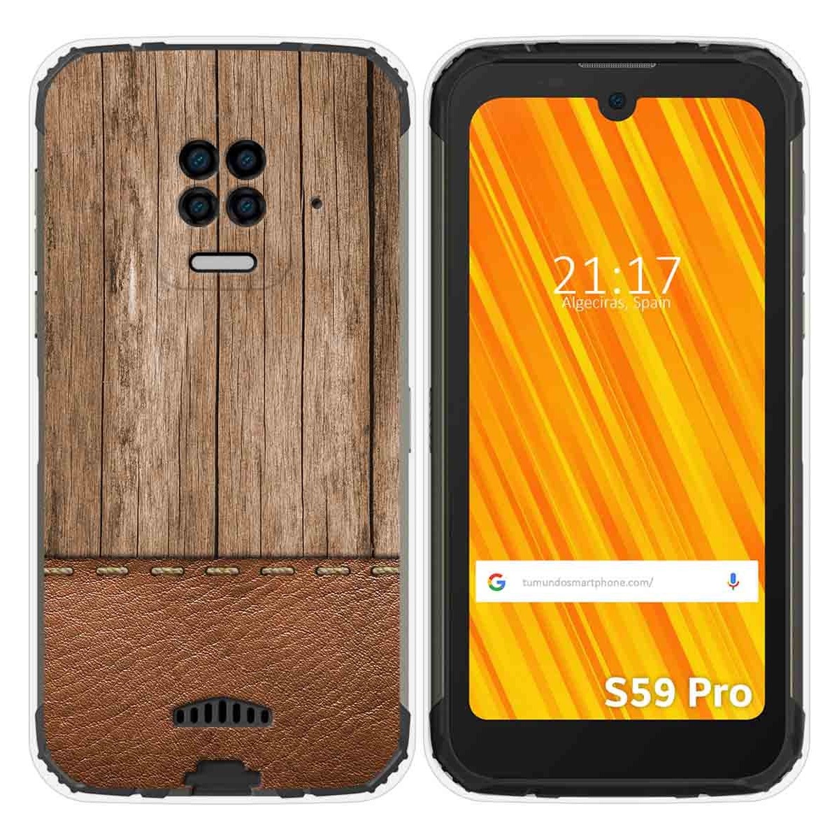 Funda Gel Tpu para Doogee S59 Pro diseño Madera 09 Dibujos