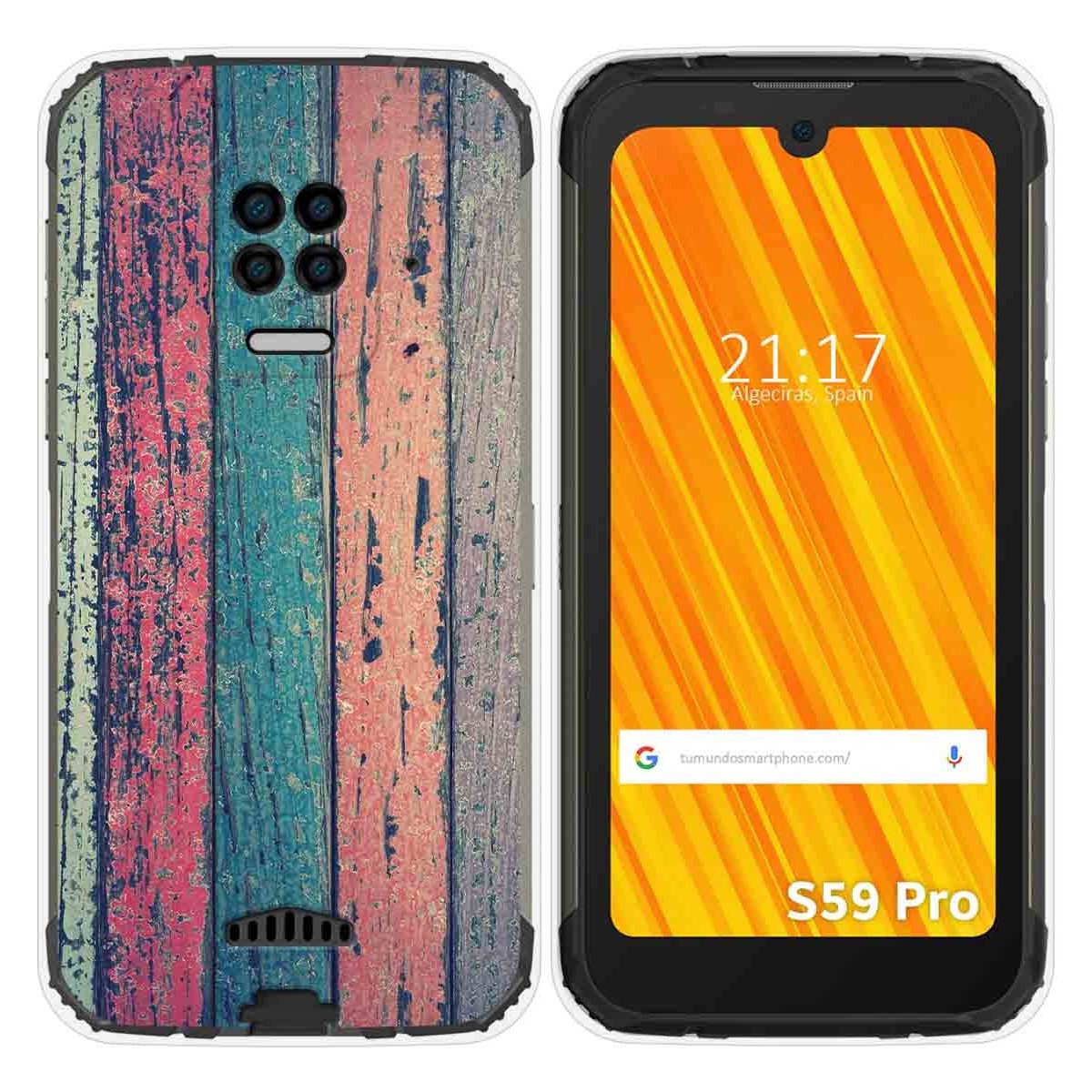 Funda Gel Tpu para Doogee S59 Pro diseño Madera 10 Dibujos