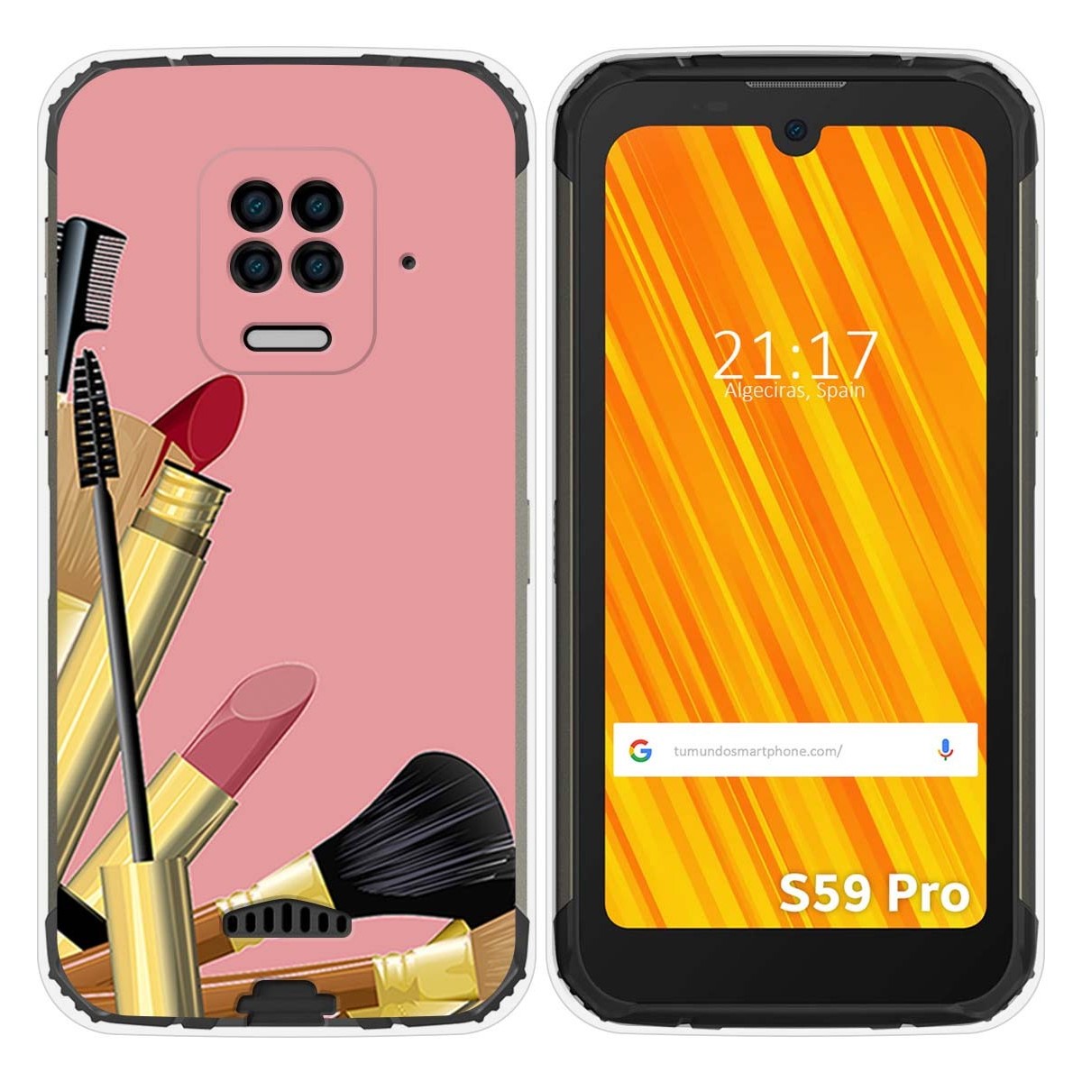 Funda Gel Tpu para Doogee S59 Pro diseño Brochas Dibujos