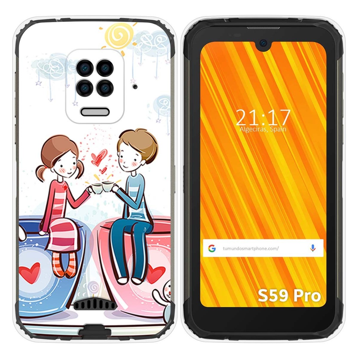 Funda Gel Tpu para Doogee S59 Pro diseño Café Dibujos