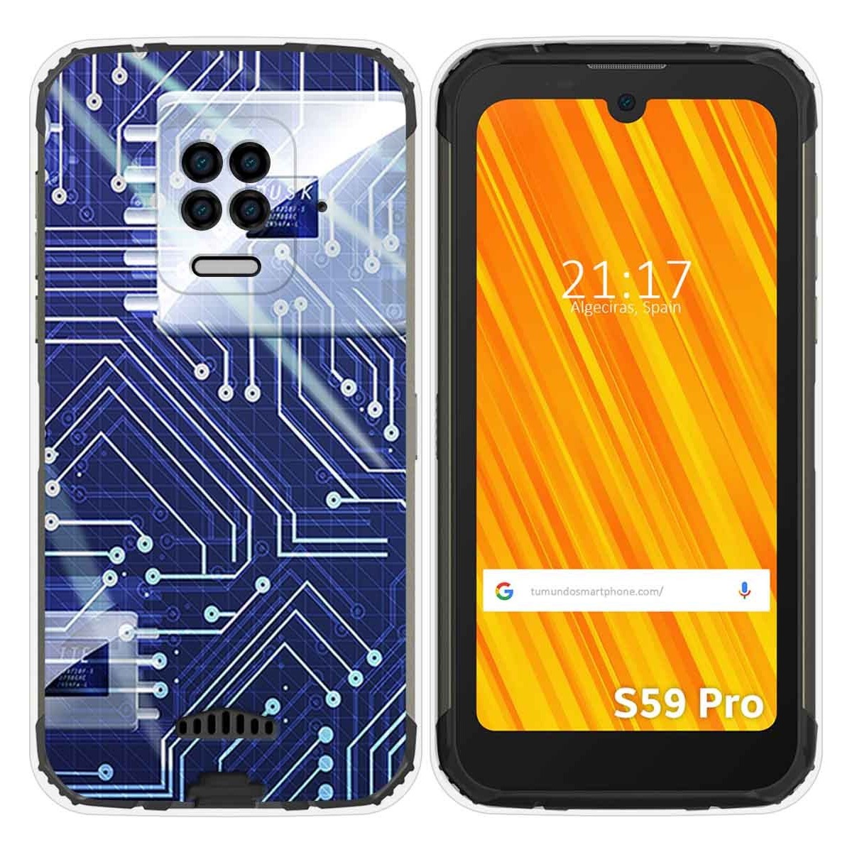 Funda Gel Tpu para Doogee S59 Pro diseño Circuito Dibujos