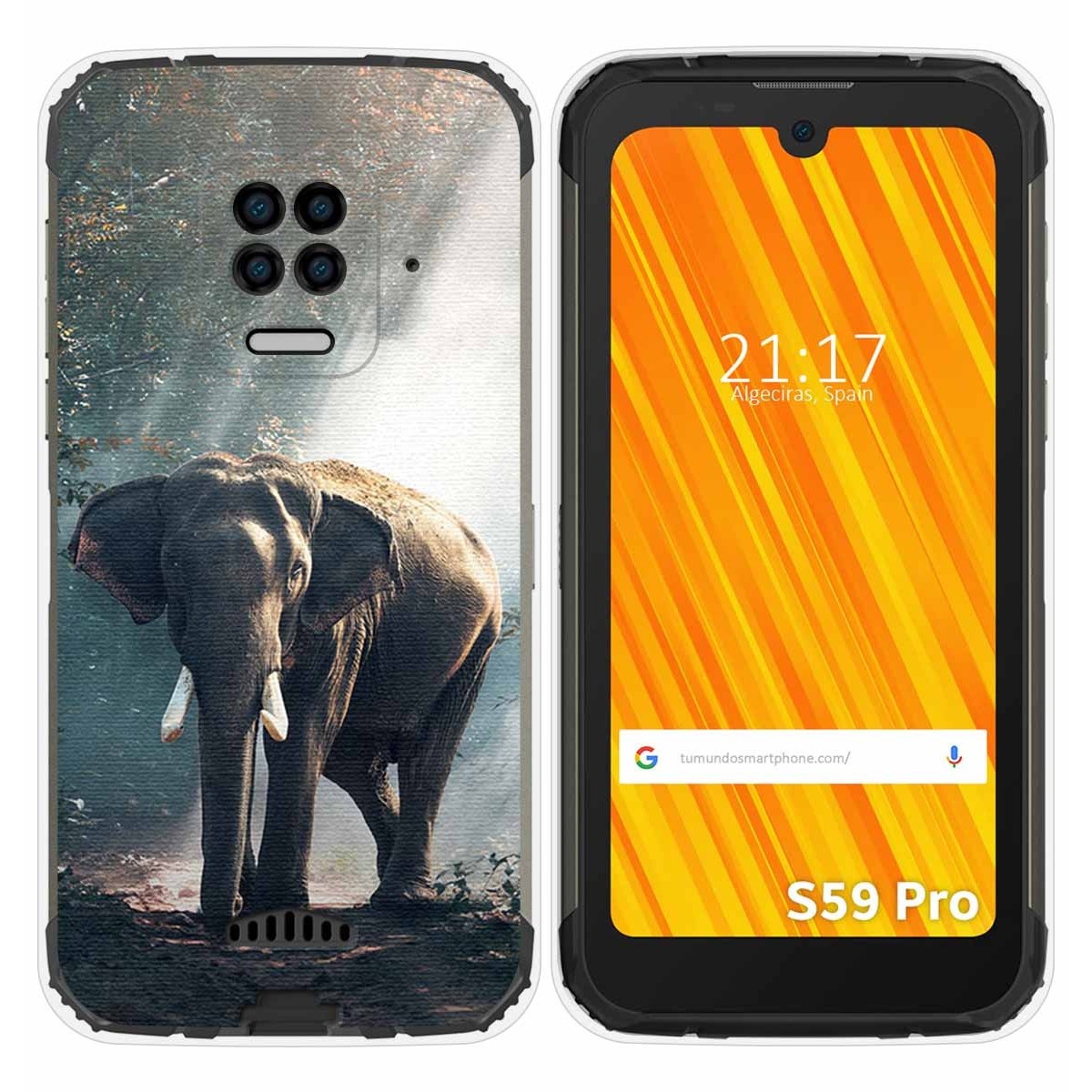 Funda Gel Tpu para Doogee S59 Pro diseño Elefante Dibujos