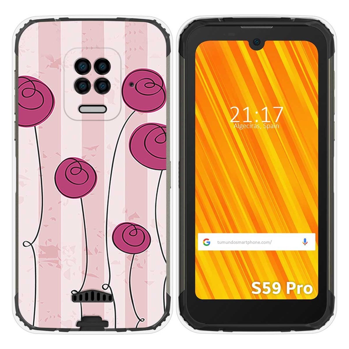 Funda Gel Tpu para Doogee S59 Pro diseño Flores Vintage Dibujos